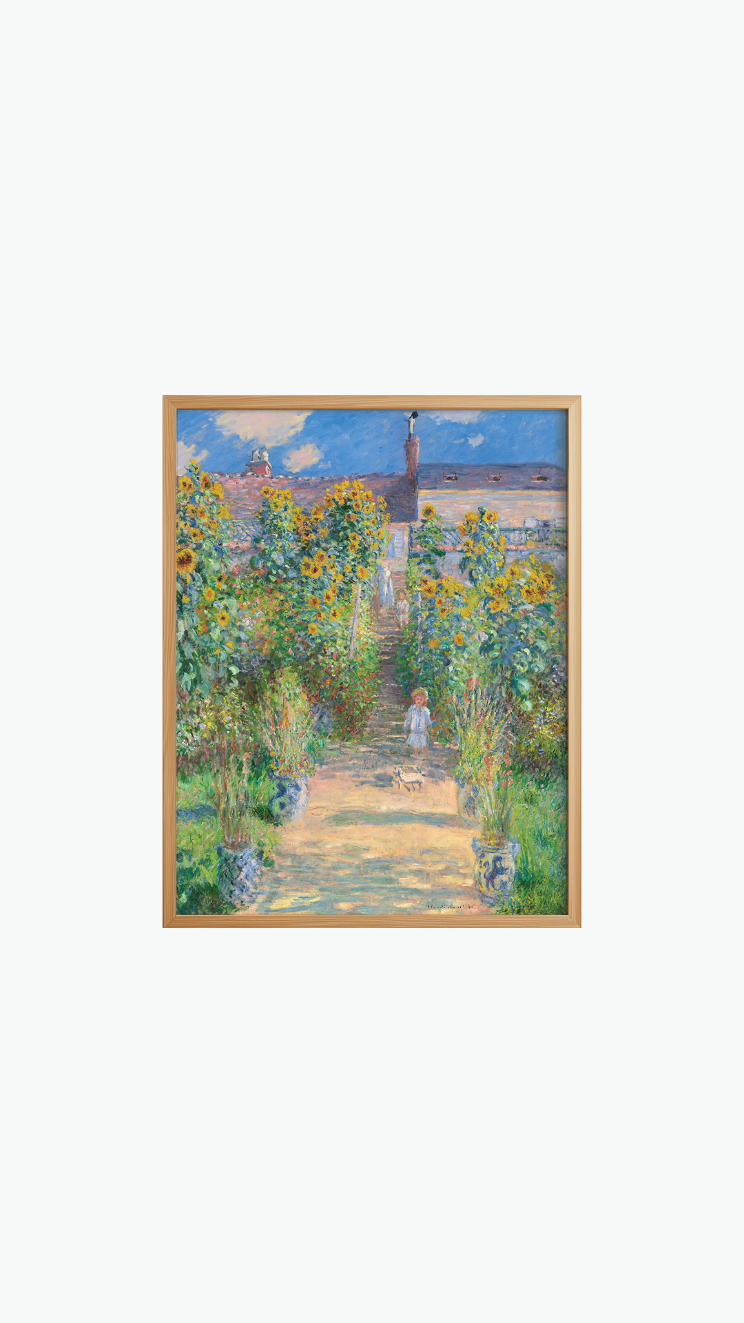 CHILD AMONG SUNFLOWERS